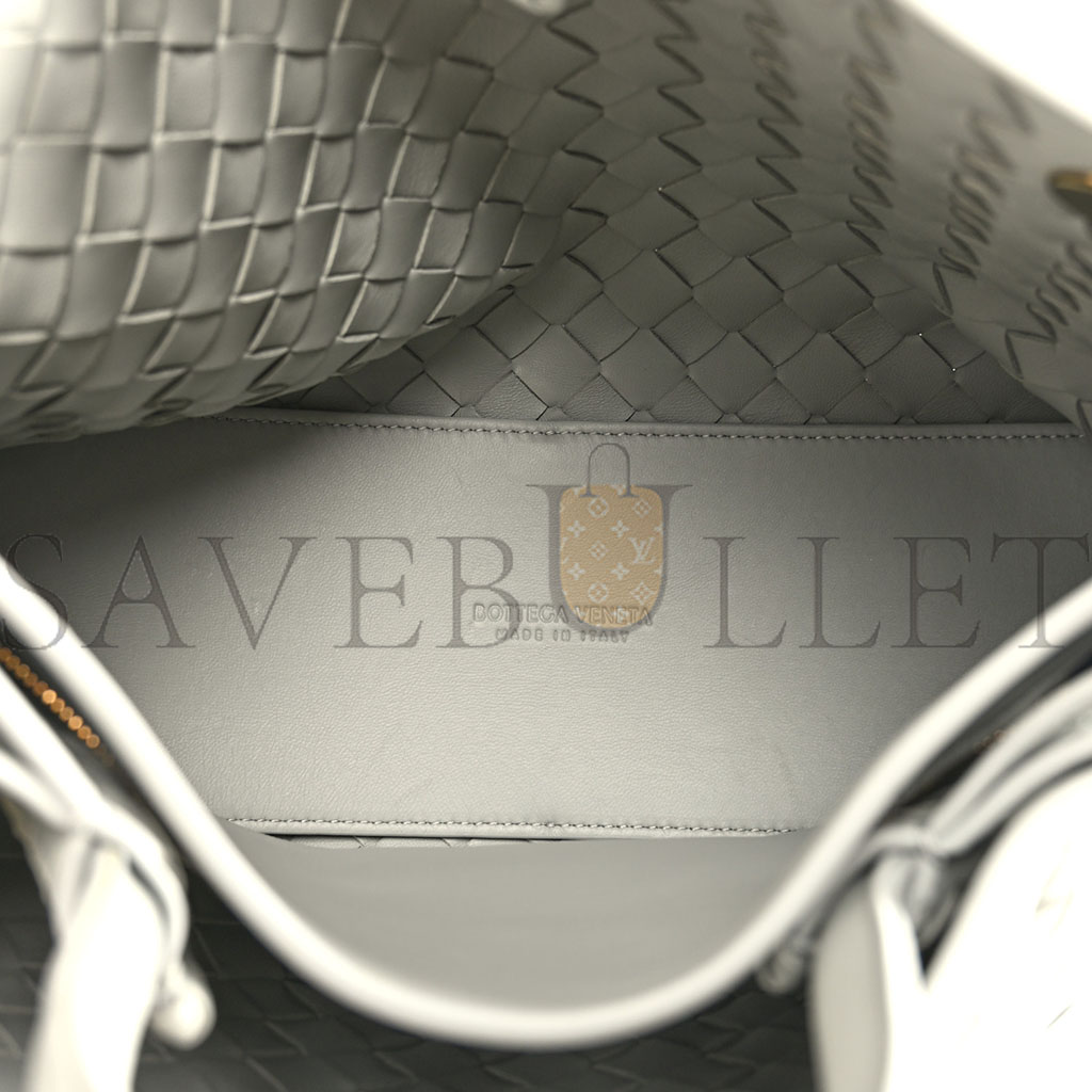 bo*te*ga Ve*ne*ta nappa intrecciato medium andiamo shoulder bag agate grey (32*25*11cm)